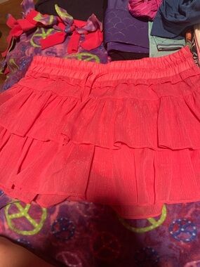 Bright Pink Tiered Ruffle Skirt